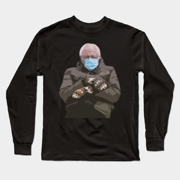 bernie and his mittens Long Sleeve T-Shirt by goblinbabe